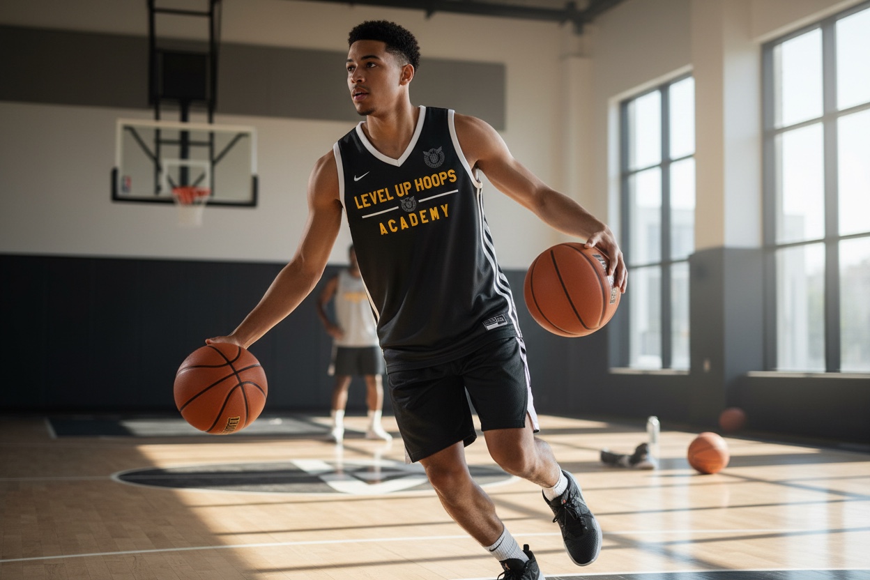 Boys Black Jersey — Action Shot