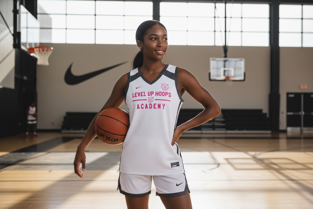 Girls White Jersey — Action Shot